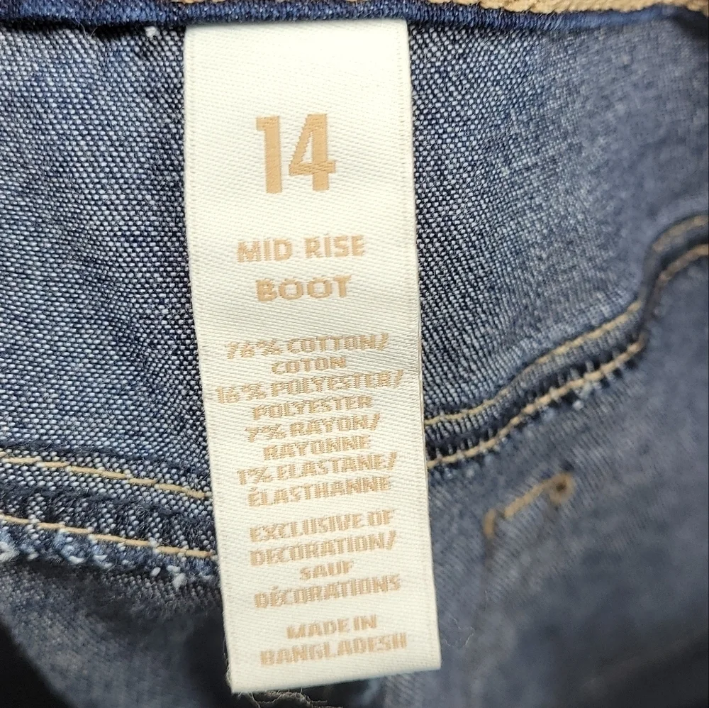 JUSTICE Girls Midrise Bootcut‎ Jeans Size 14